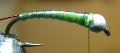 Chartreuse & Red ASB Chironomid Pupa Fly Pattern 