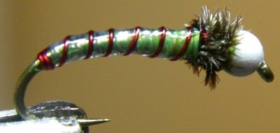 Chartreuse & Red ASB Chironomid Pupa Fly