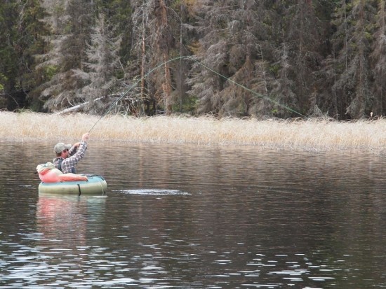 Best Fly Fishing Boats ... fish on from a belly boat tube boat!