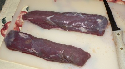 Stuffed & BBQ Venison Tenderloin Recipe ... before the cut