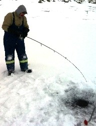 Back on Williston lake Ice Fishing