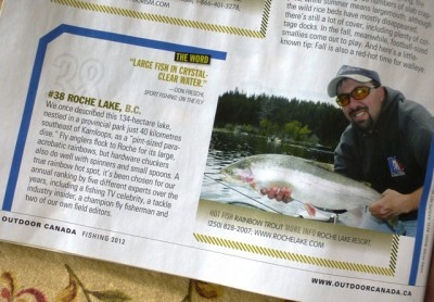 Roche Lake Resort BC Fishing Vacation - Outdoor Canada Top 40 Fishing Lakes