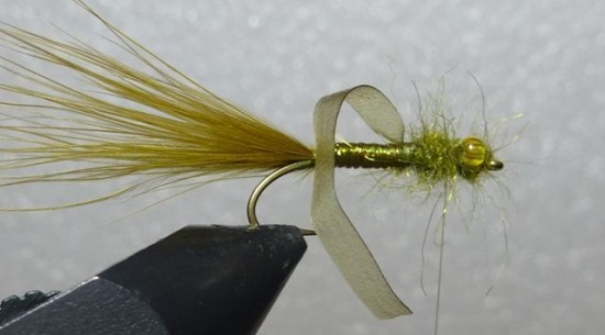 ... winding up the dubbing on the Stump lake damselfly nymph fly pattern!