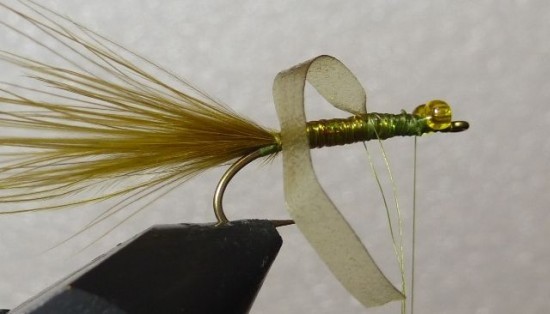 ... tying in the wing case on the Stump lake daselfly nymph fly pattern!