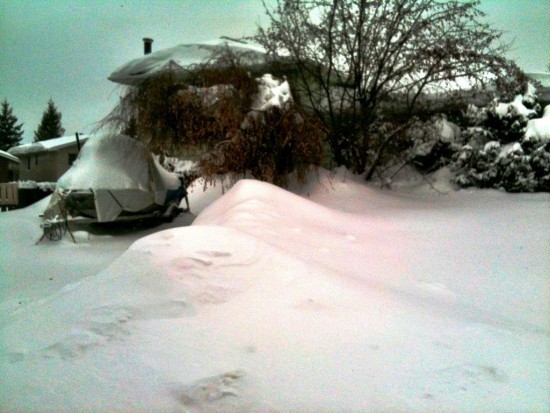 ... too much snow to fish today!