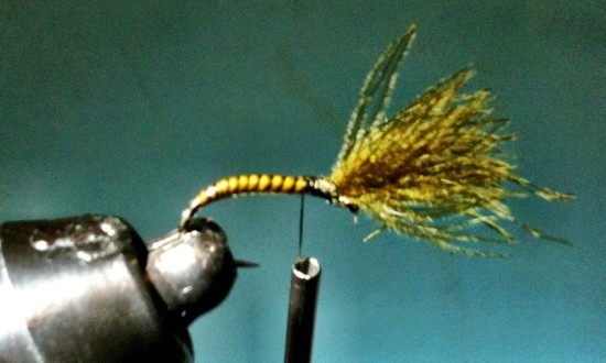 Olive Shuttlecock Emerger Fly 