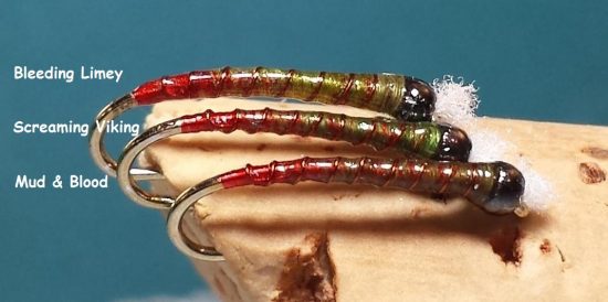 Bleeding Limey Screaming Viking Chironomid Pupa Green Red Butt Chironomid Pupa Fly Pattern Comparison