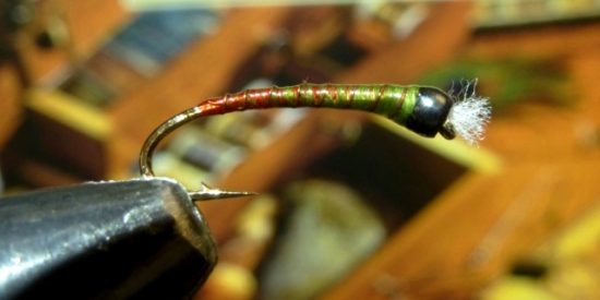 Screaming Viking Green Red Butt Chironomid Pupa Fly Pattern