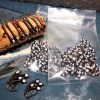 Two Tone Black & White Glass Fly Tying Beads & Flies