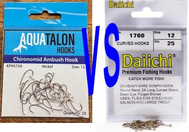 Daiichi 1760 VS Aqua Talon Chironomid Fly Fishing Hooks